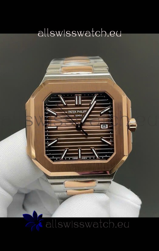 Patek Philippe Cubitus 5821 Two Tone Casing Brown Dial Swiss Replica Watch 