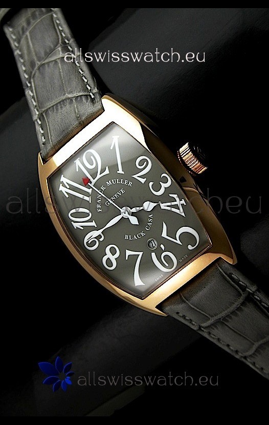 Franck Muller Black Casa Japanese Replica Watch in Grey Dial