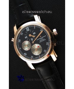 Vacheron Constantin Malte Dual Time Regulator Pink Gold Swiss Replica Watch 