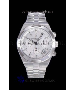 Vacheron Constantin Overseas Chronograph White Dial Swiss Replica Watch - Stainless Steel Strap