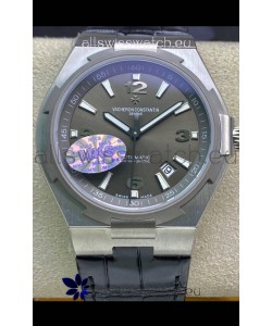 Vacheron Constantin Overseas 1:1 Mirror Swiss Replica Watch in Grey Dial - Leather Strap