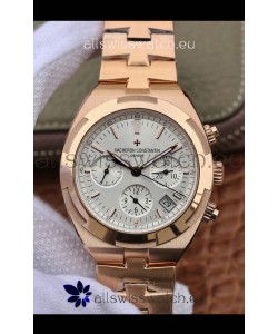 Vacheron Constantin Overseas Chronograph Swiss Replica Watch in Steel Casing Blue Dial