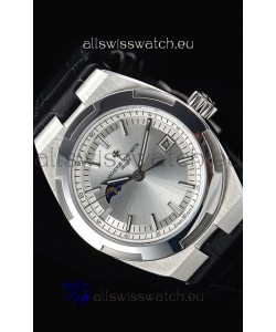 Vacheron Constantin Overseas MoonPhase Stainless Steel Swiss Watch in Black Strap
